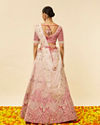 Coral Pink Bel Buti Embroidered Bridal Lehenga image number 5